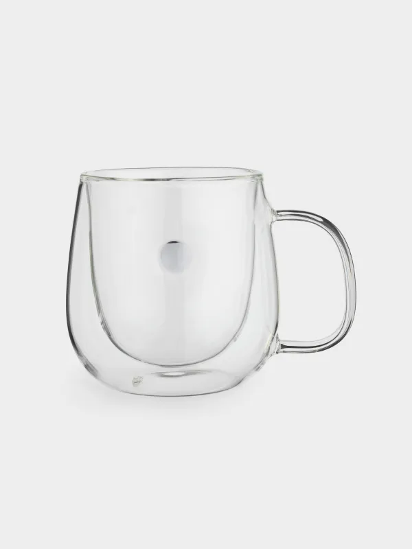Кружка, 280 мл, стекло Б, Серая точка, Air decor, image-0