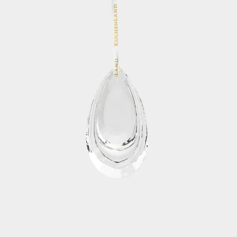 Игрушка елочная, 6х7 см, стекло, Капля, Ice crystal