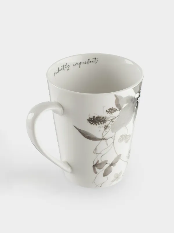 Кружка, 420 мл, фарфор N, Серые цветы, Watercolor, image-3