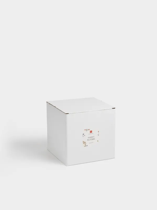 Конфетница, 15х12 см, 410 мл, с ручкой, керамика D, молочная, Кролик с цветами, Rabbit bloome, image-4