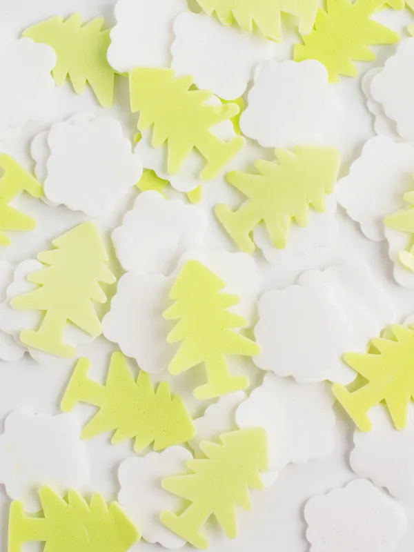 Мыло-конфетти, 2 см, 80 шт, зеленое/белое, Яблоко/Кокос, Елки и снежки, Confetti, image-4