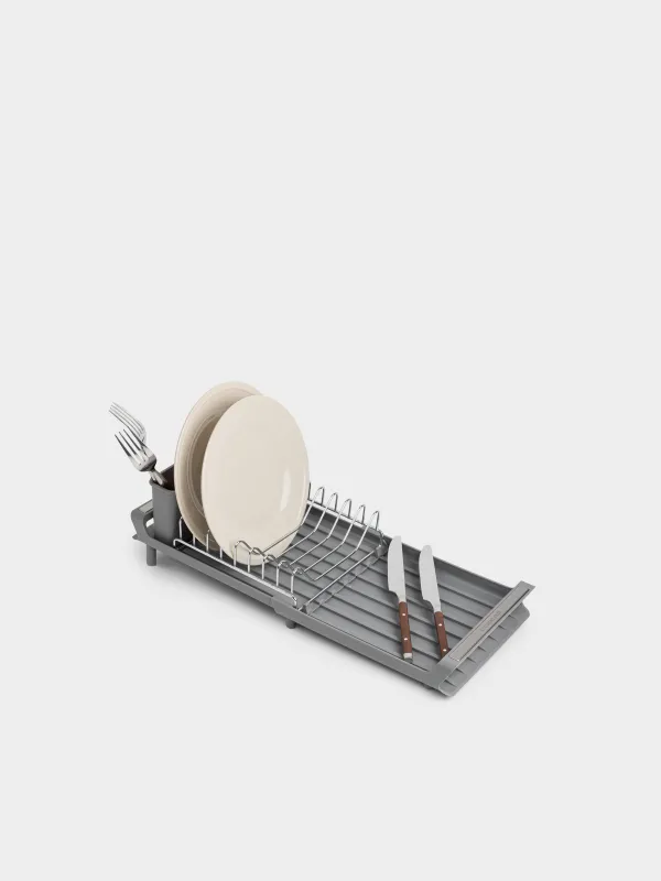 Сушилка для посуды, 28/47х20 см, с раздвижным поддоном, сталь/пластик, серая, Drying new, image-4
