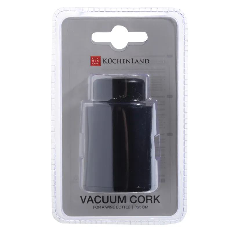 Пробка для винной бутылки, 7 см, вакуумная, с диском установки даты, пластик, черная, Bar, image-2