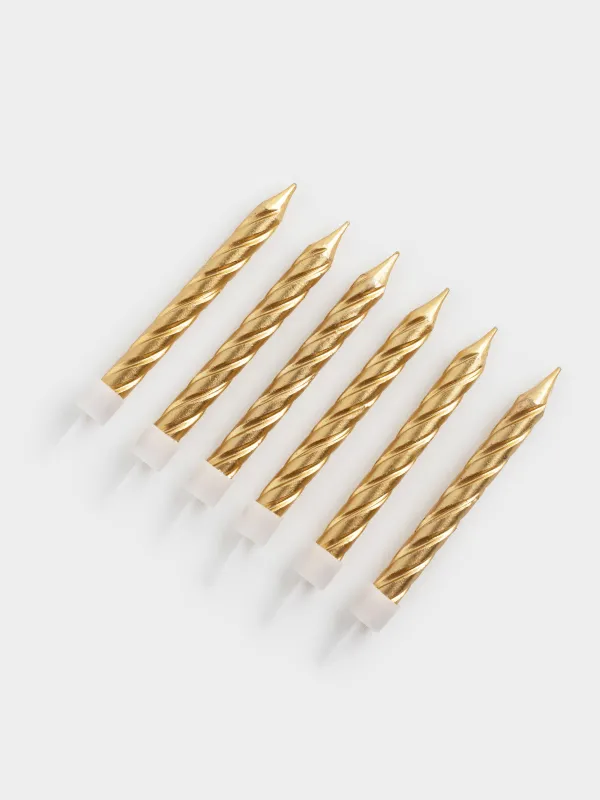 Свеча для торта, 6 шт, тонкая, Спираль, Birthday party, image-1