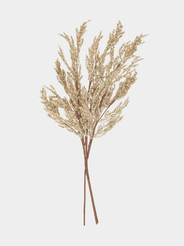 Ветка декоративная, 72 см, ПВХ/полиэстер, шампань, Ель, Conifer champagne, image-0