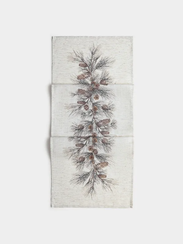 Дорожка настольная, 40х160 см, Еловые ветви, Spruce branches, image-0