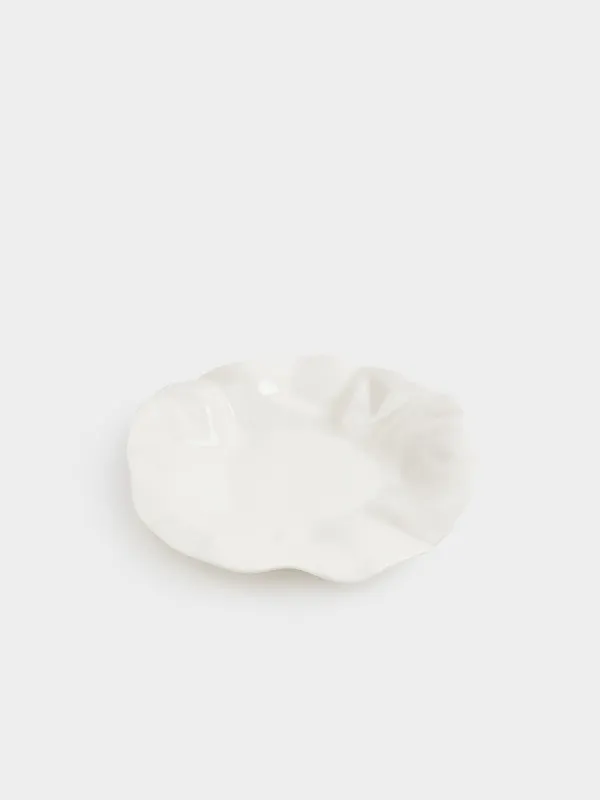 Тарелка обеденная, 25 см, фарфор N, молочная, Мятый эффект, Crumple, image-1