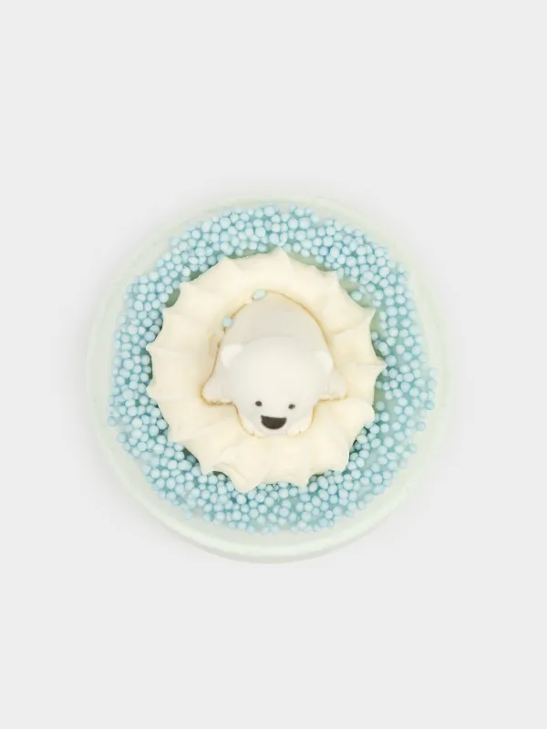 Бомбочка для ванны, 130 гр, с игрушкой, голубая, Ежевика, Мишка, White bear, image-1