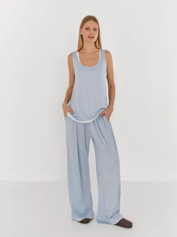 Брюки домашние, голубые, Railia, image-0