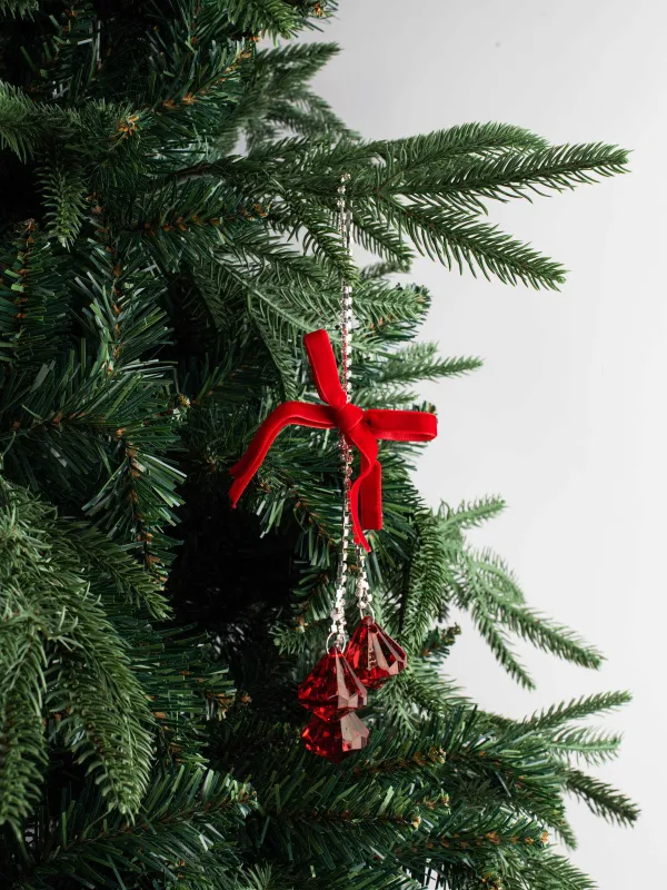 Игрушка елочная, 3 см, акрил, красная, Кристаллы, Ice crystal, image-3