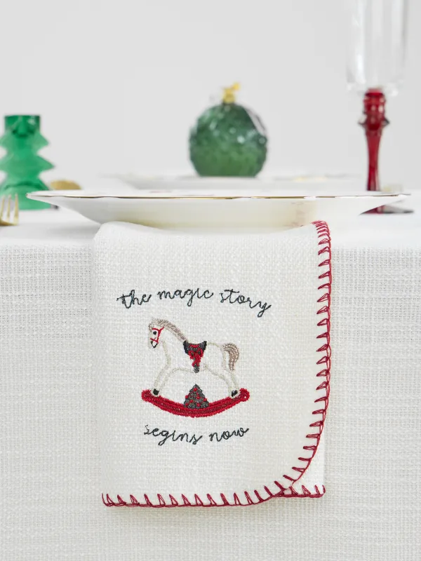 Салфетка под приборы, 30х45 см, со строчкой, полиэстер, молочная, Лошадка, Gunny traditions, image-5