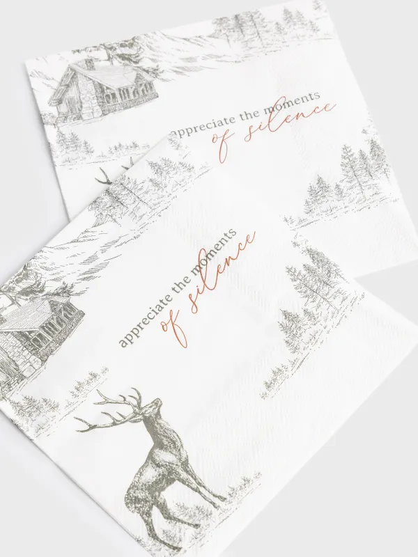 Салфетки бумажные, 33х33 см, 20 шт, Олень в лесу, Woodland story, image-2