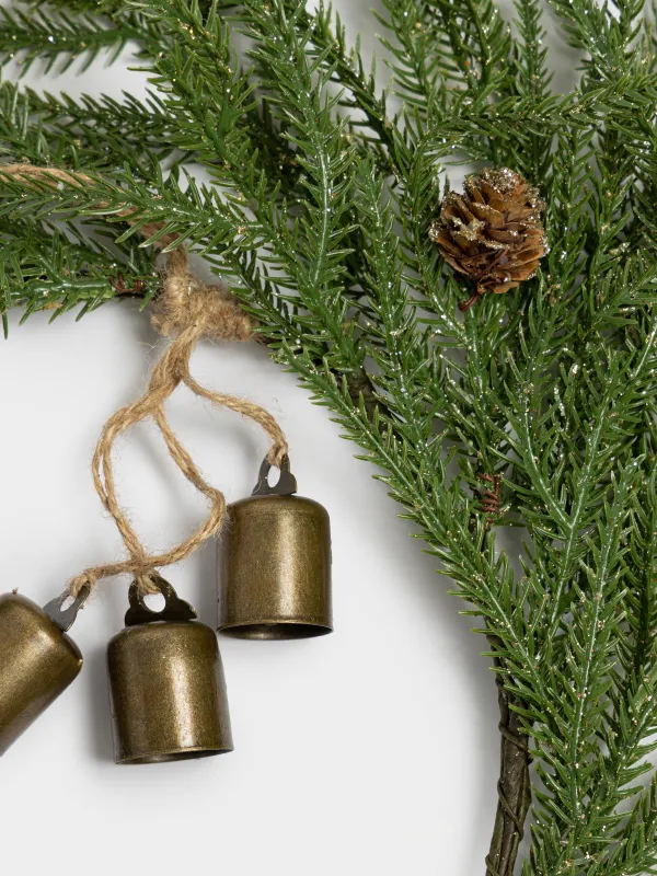 Венок рождественский, 50 см, Ель с колокольчиками, Conifer decor, image-1