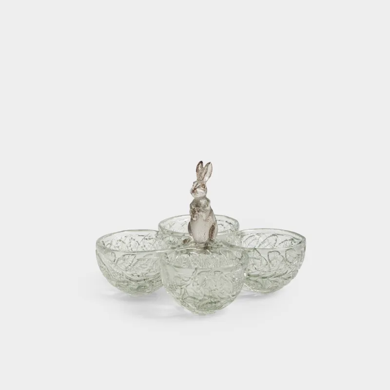 Блюдо пасхальное, 11х9 см, 4 отд, полирезин, зеленое, Кролик, Easter lace