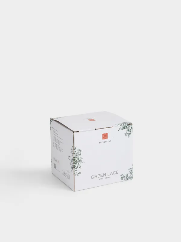 Кружка, 430 мл, Зеленые цветы, Green lace, image-5