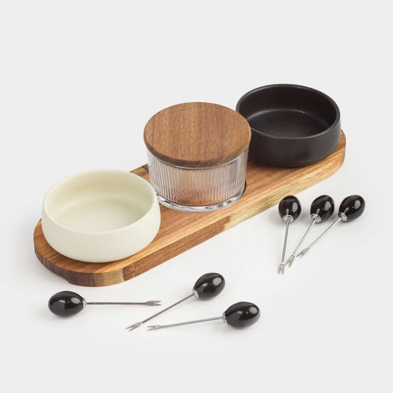 Набор для закусок, на подставке, со шпажками, Noble tree