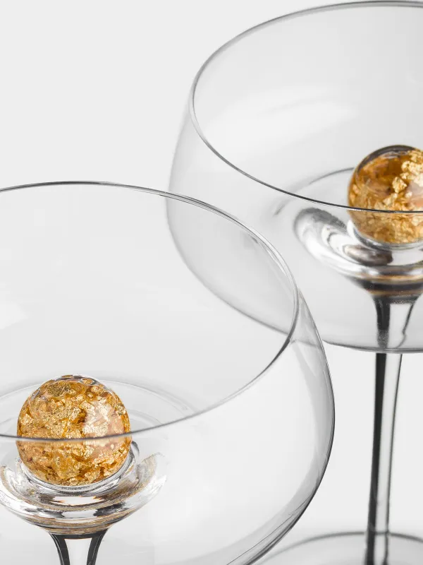 Бокал-креманка для шампанского, 250 мл, 2 шт, кристальное стекло, Янтарный шар, Sorento globular, image-6