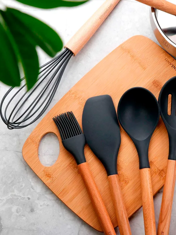 Венчик, 26 см, силикон/дерево, серый, Weekend, image-3