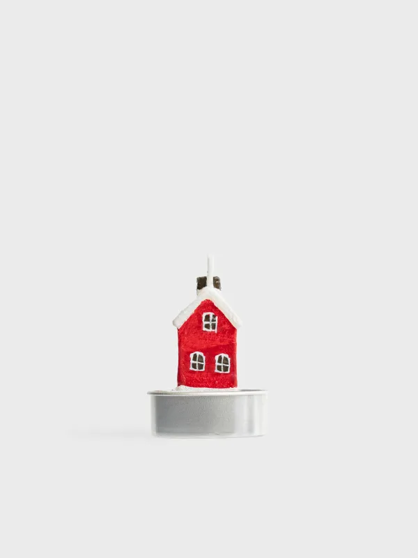 Свеча, 4х5 см, 4 шт, с блестками, Дом, House shape, image-3