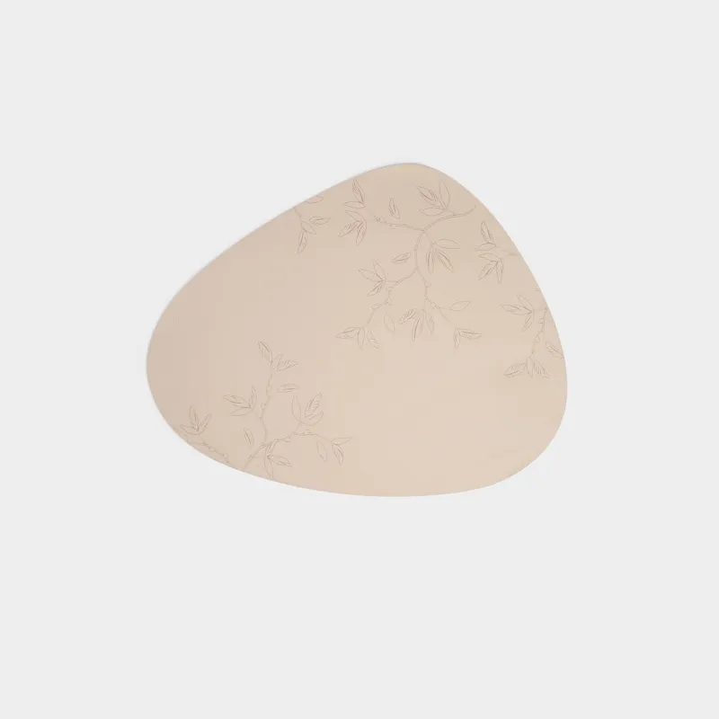 Салфетка под приборы, 37x45 см, ПВХ, фигурная, бежевая, Ветви, Rock press