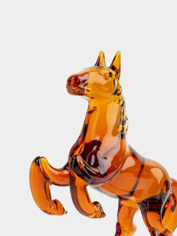 Статуэтка, 10 см, стекло, янтарная, Конь, Horse vitreous, image-3