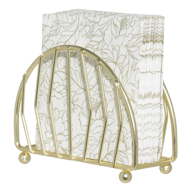 Салфетница, 13 см, металл, золотистая, полукруг, Twist gold, image-2