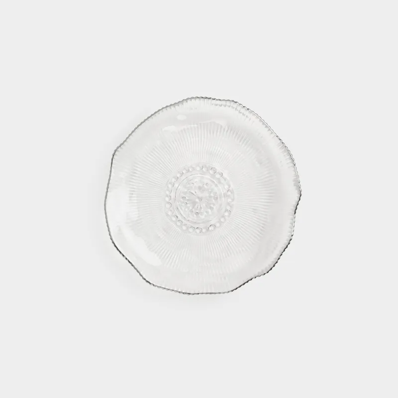 Тарелка обеденная, 27 см, стекло Р, с серебристым кантом, Argos silver