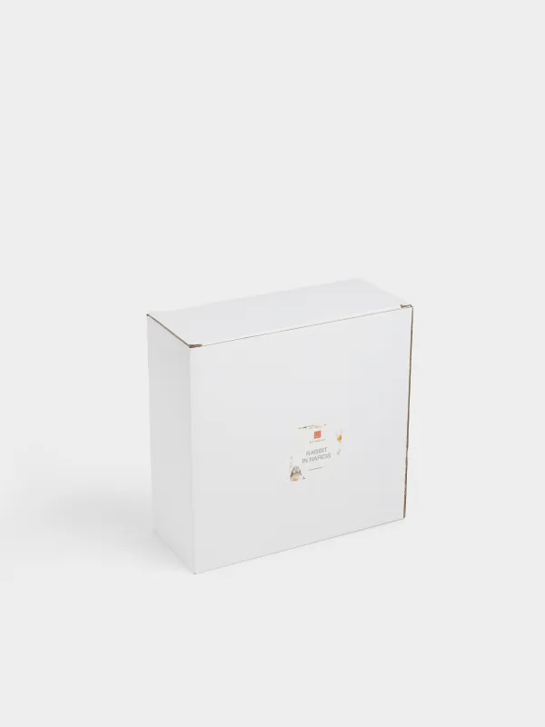 Блюдо пасхальное, 20х9 см, 8 отд, керамика D, молочное, Кролик с цветами, Rabbit in narcis, image-5