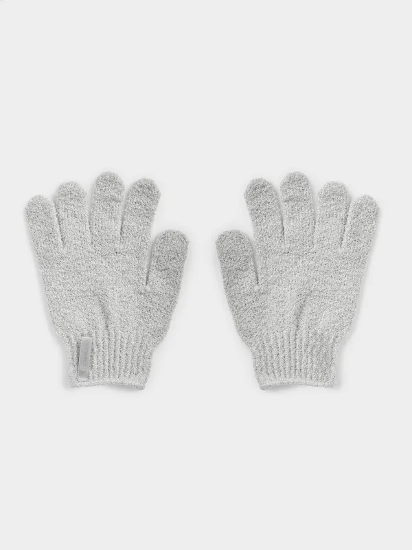 Перчатка для мытья тела, 20 см, 2 шт, отшелушивающая, нейлон, серая, Unique spa, image-0