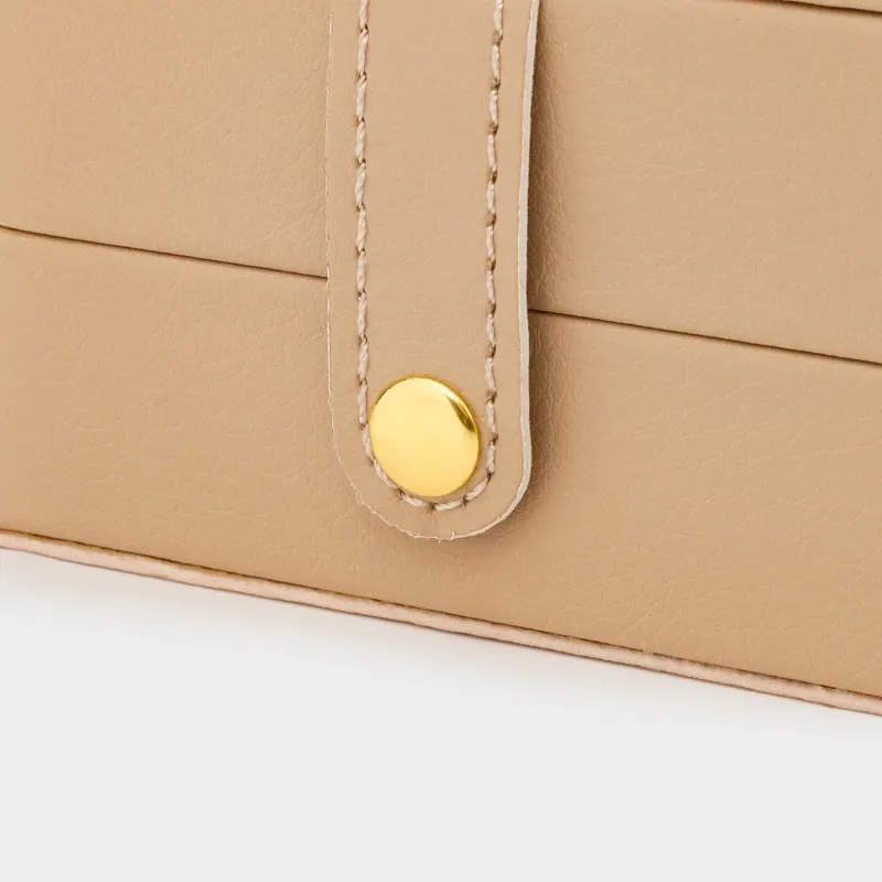 Шкатулка для украшений, 11х11 см, искусственная кожа/МДФ, бежевая, Premiere small, image-1