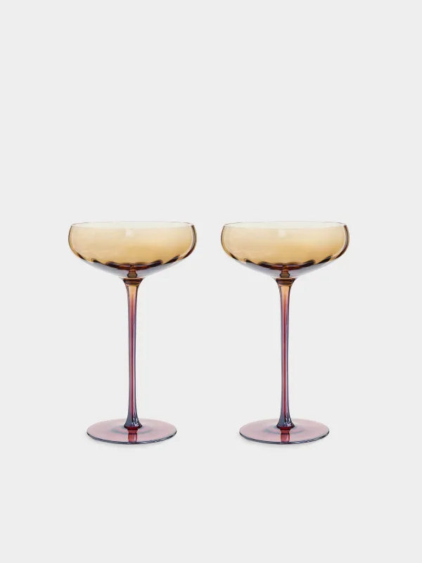 Бокал-креманка для шампанского, 220 мл, 2 шт, стекло, янтарно-коричневый, Filo R color, image-0