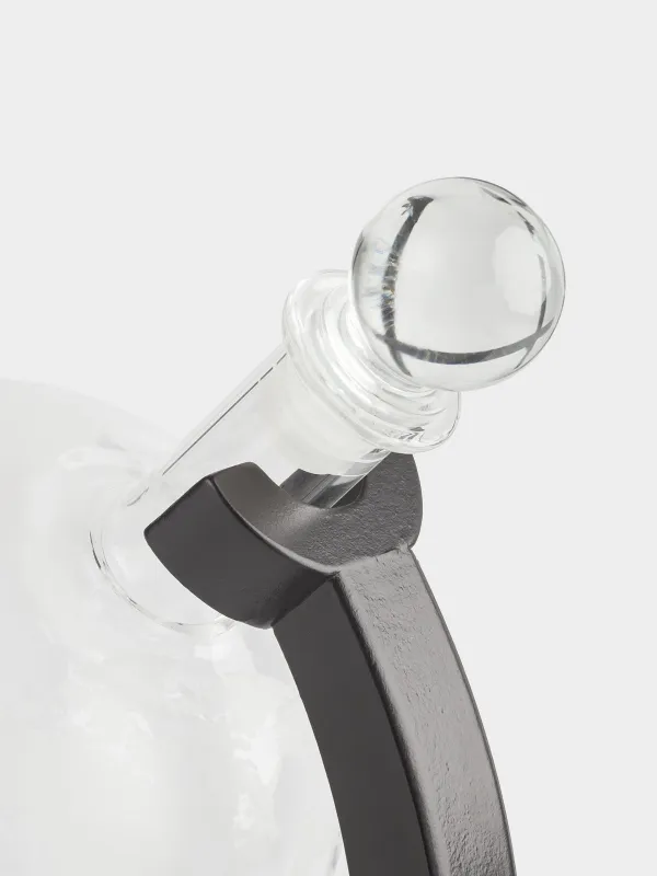 Графин, 650 мл, на подставке, стекло Б/дерево, Глобус со львом, Bar, image-2