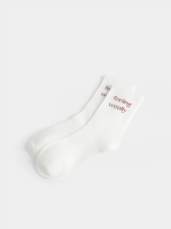 Носки с текстовой вышивкой, Slogan, image-4