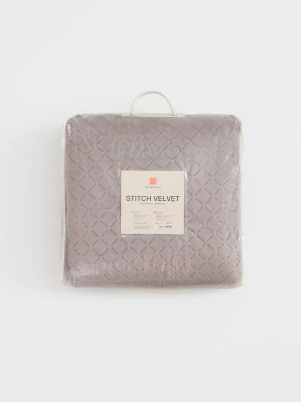 Покрывало, 240х260 см, стеганое, вельвет/микрофибра, коричневое, Lavender, Stitch velvet, image-6