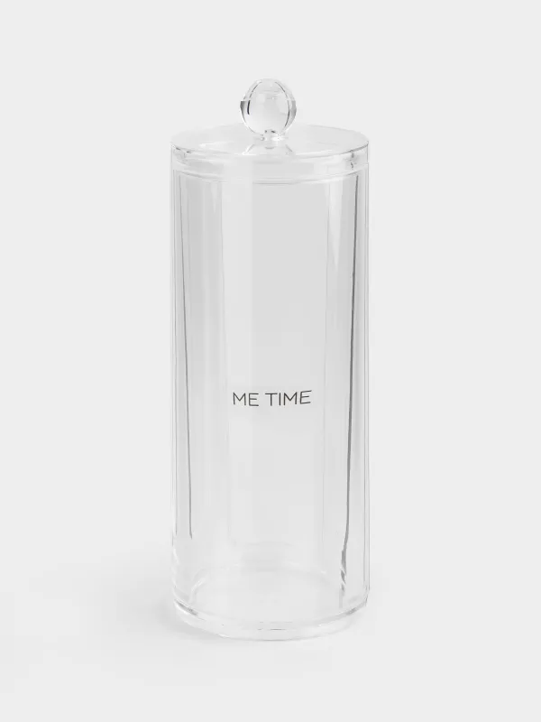 Контейнер для ватных дисков, 7х20 см, с крышкой, пластик, Basic font, image-0