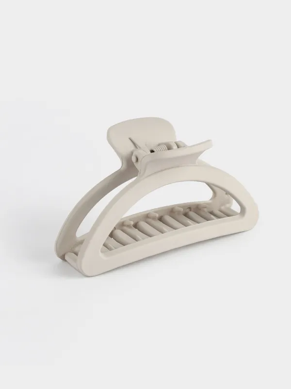 Заколка для волос, 9 см, акрил/металл, серая, Крабик, Hair basic, image-0