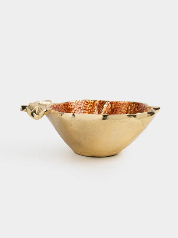 Блюдо декоративное, 20x16 см, металл, оранжево-золотистое, Апельсин, Fantastic R, image-4