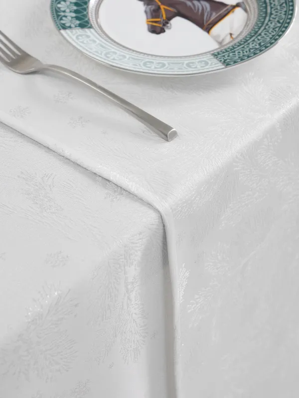 Дорожка настольная, 40х160 см, жаккард, полиэстер, белая, Хвойные ветви, Coniferous, image-3