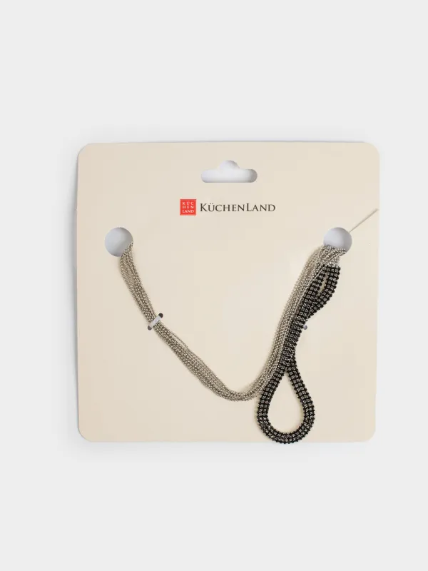 Колье, 65 см, металл/стразы, черное, Кристаллы, Jewelry black, image-4