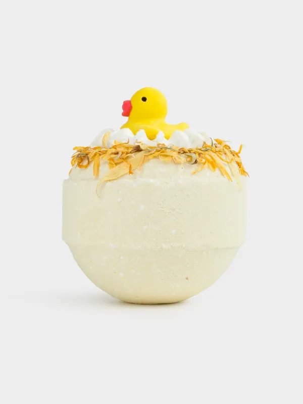 Бомбочка для ванны, 130 гр, с игрушкой, желтая, Мед с молоком, Утенок, Duck yellow, image-3