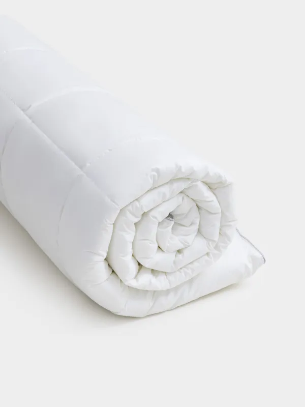 Одеяло, 200х220 см, хлопок/микрофибра, белое, с серебристым кантом, Soft cotton, image-4