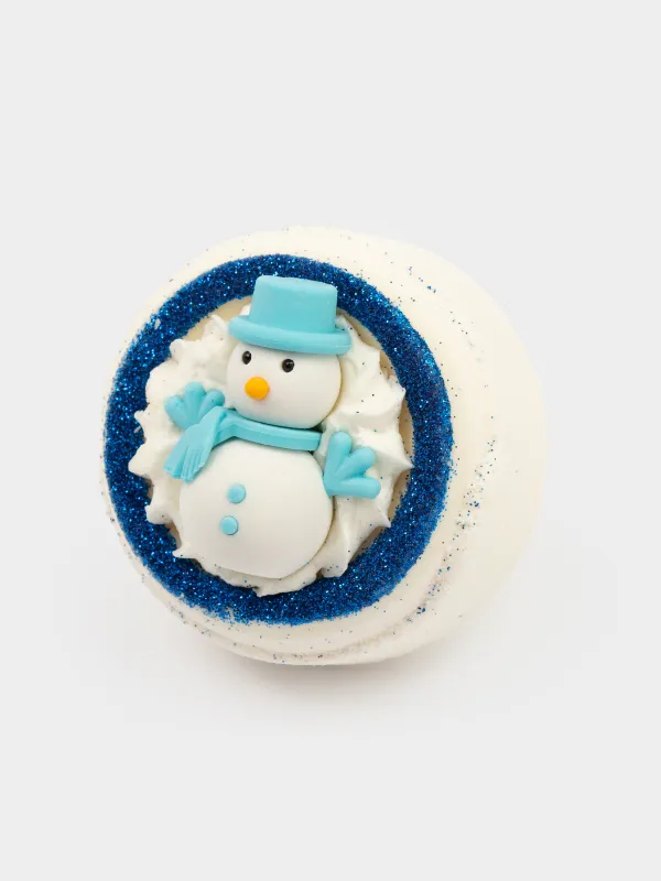 Бомбочка для ванны, 130 гр, с игрушкой, белая, Ваниль, Снеговик, Snowy, image-1