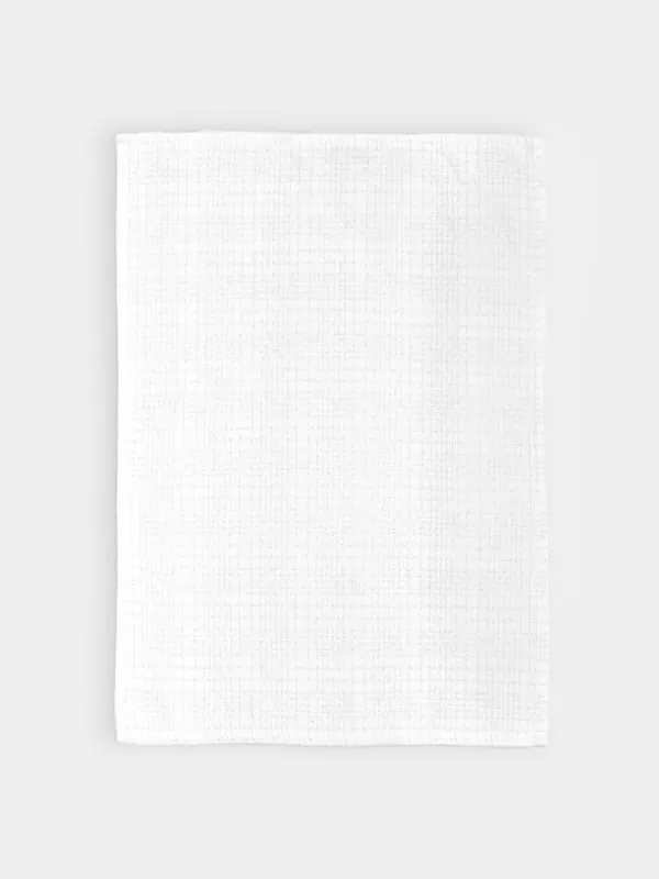 Полотенце кухонное, 40х60 см, хлопок, светло-серое, Клетка, Cage pattern, image-0