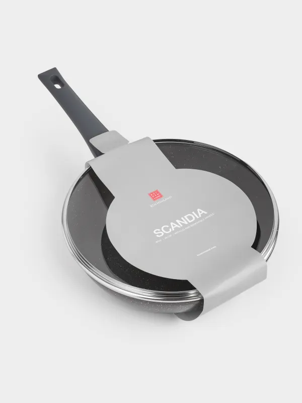 Вок, 28 см, с крышкой, съемная ручка, с покрытием, алюминий, Scandia, image-8