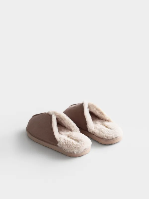 Тапочки из искусственной замши с меховой стелькой, Suede, image-5