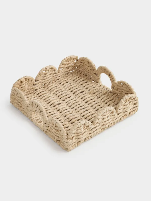 Корзина для салфеток, 19х19 см, плетеная, с ручками, целлюлоза, квадратная, Braided, image-2