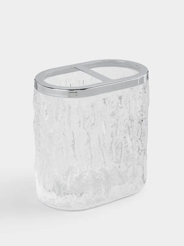 Стакан для зубных щеток, 11 см, стекло/сталь, Hiona, image-1