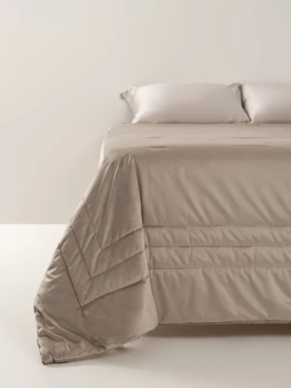 Покрывало, 220х240 см, стеганое, вельвет/микрофибра, бежевое, Рамка, Stitch velvet, image-6