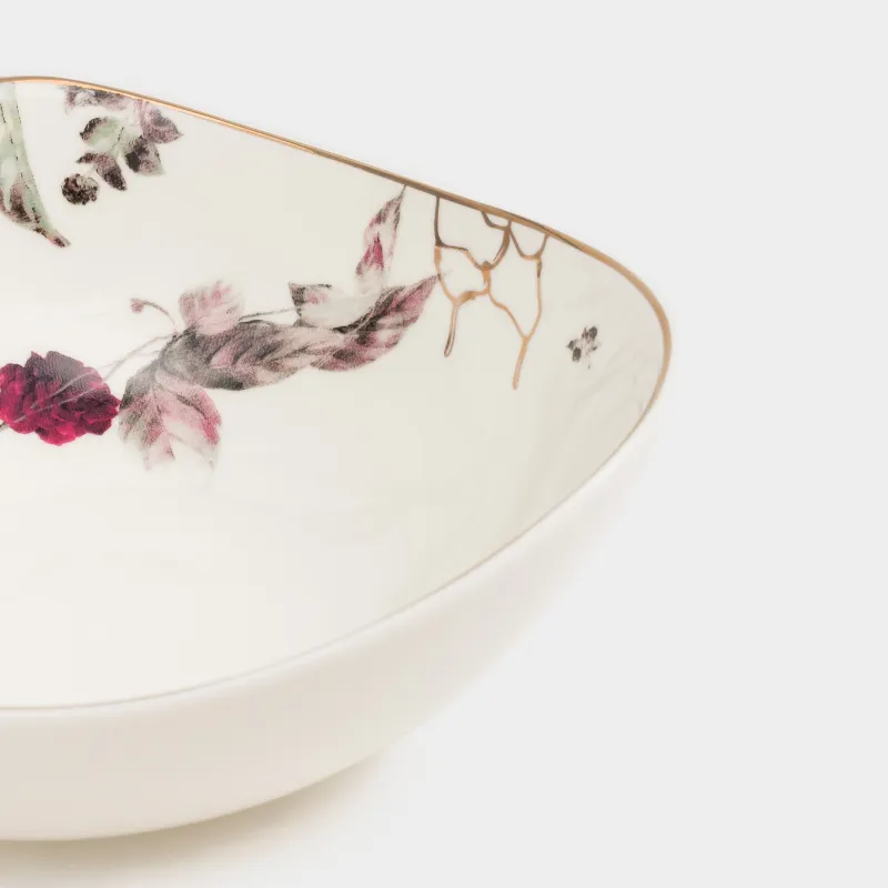 Пиала, 14х5 см, фарфор N, белая, с золотистым кантом, Цветущий сад, Noir flower, image-5