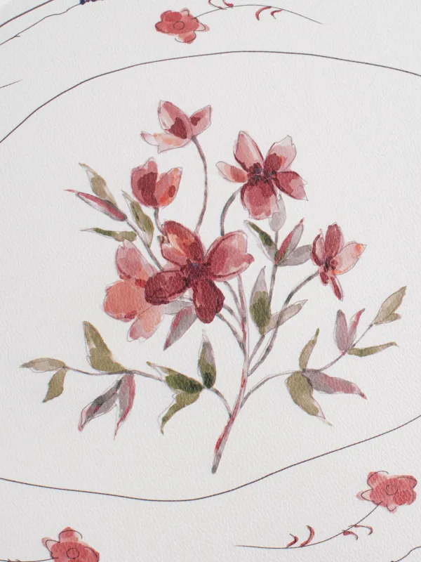 Салфетка под приборы, 32x44 см, ПВХ, фигурная, белая, Цветы, Rock print, image-2